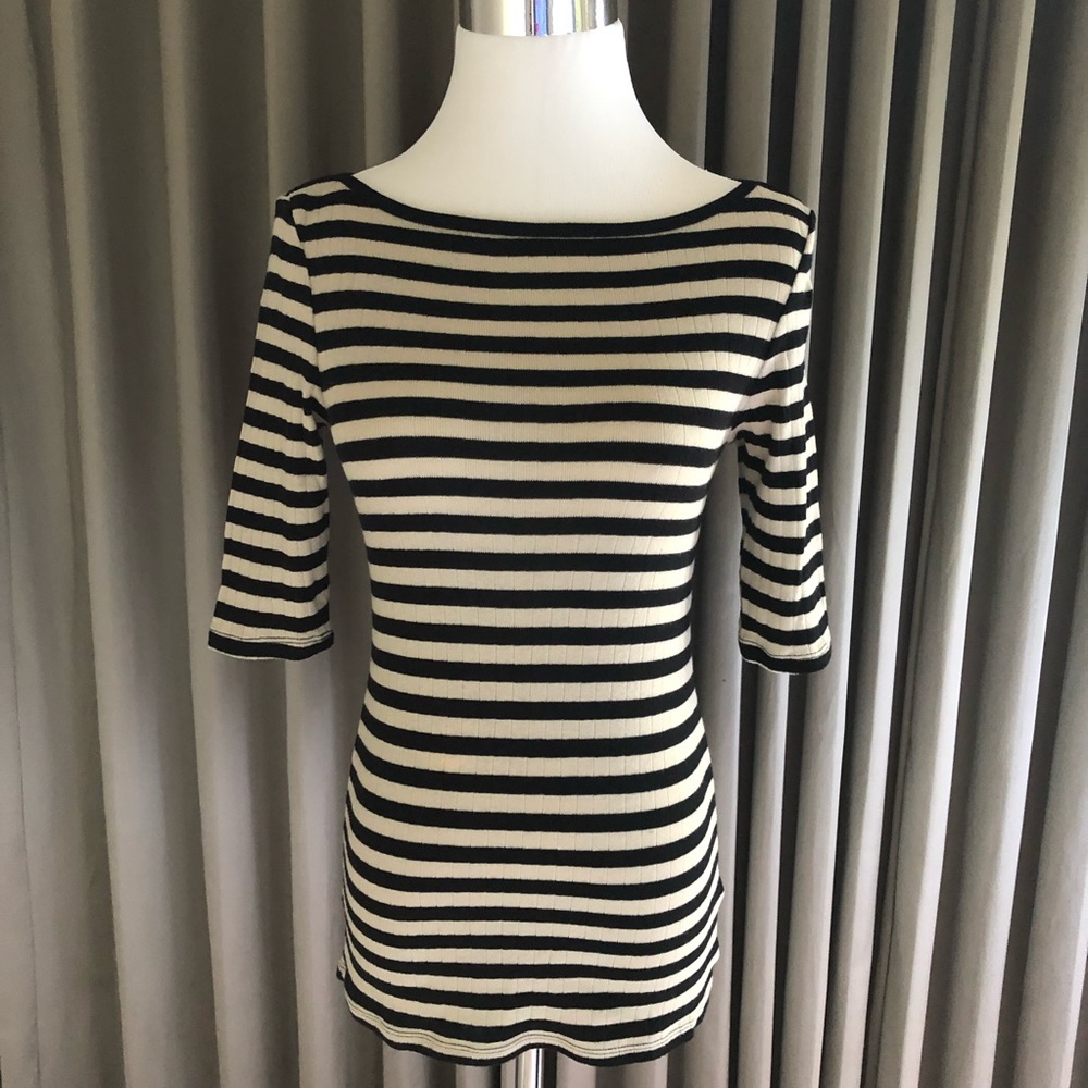 Black and Cream Striped Old Navy Top Size XS